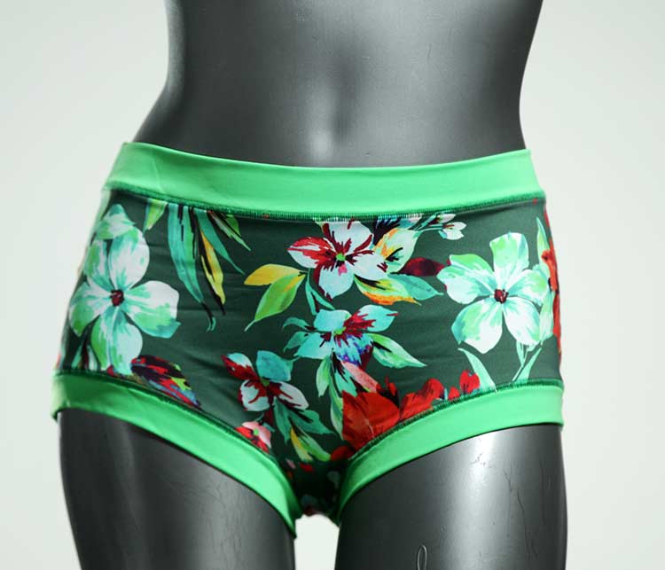gemusterte ökologische farbige günstige Bikini Hose, sportliche Bademode für Damen