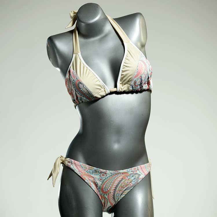 preiswerte ökologische günstige gemusterte Triangel Bikini Set, Bademode für Damen