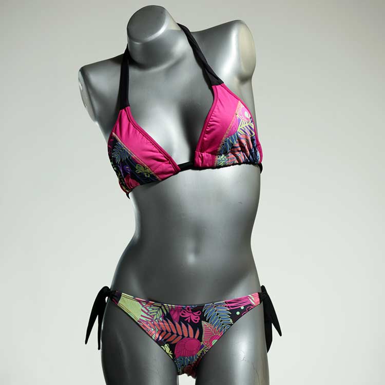 farbige preiswerte ökologische gemusterte Triangel Bikini Set, Bademode für Damen