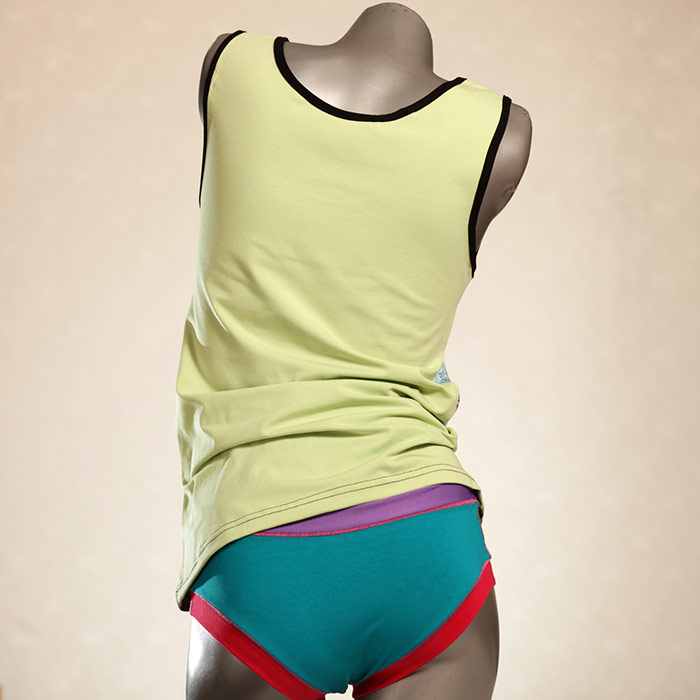 günstige farbige süße bequeme Unterwäsche Set für DamenPanty / Hotpant mit Top aus Biobaumwolle thumbnail