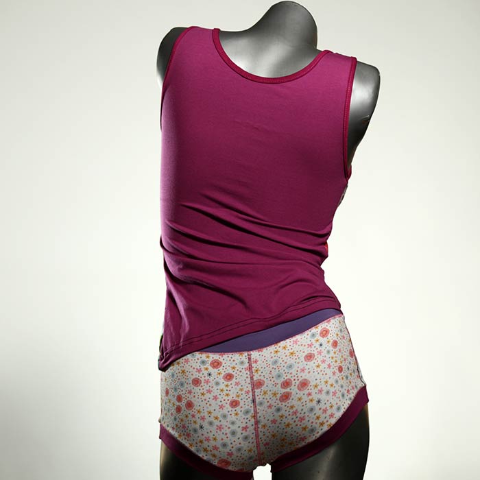 ökologische preiswerte bunte attraktive Unterwäsche Set für DamenPanty / Hotpant mit Top aus Biobaumwolle