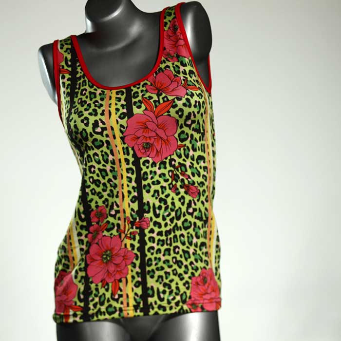 nachhaltige farbige gemusterte schöne Top aus Biobaumwolle, Unterhemd für Damen thumbnail