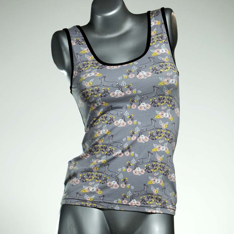 preiswerte gemusterte bequeme attraktive Top aus Biobaumwolle, Unterhemd für Damen