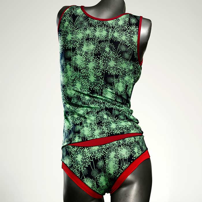 sexy ökologische farbige gemusterte Unterwäsche Set für DamenPanty / Hotpant mit Top aus Baumwolle