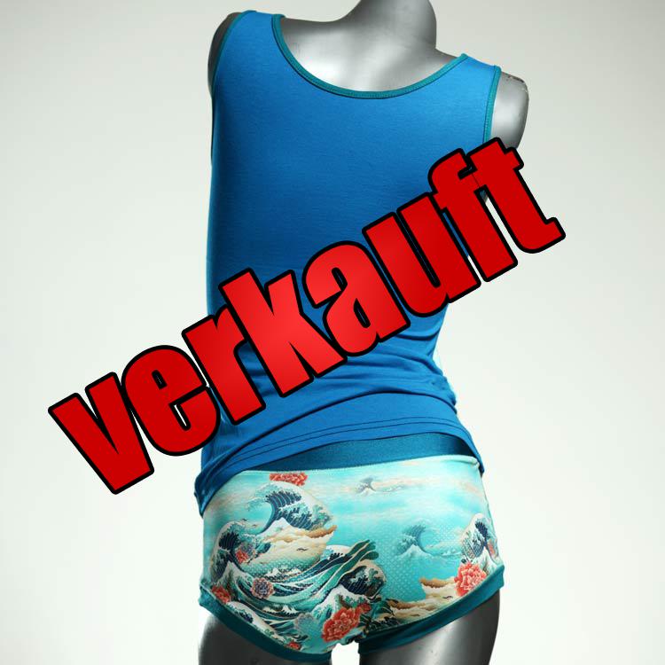 ökologische schöne bunte nachhaltige Unterwäsche Set für DamenPanty / Hotpant mit Top aus Baumwolle