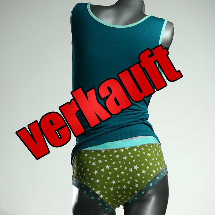 schöne nachhaltige süße ökologische Unterwäsche Set für DamenPanty / Hotpant mit Top aus Baumwolle