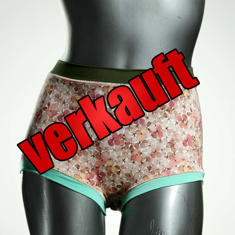 nachhaltige farbige gemusterte ökologische High waist Hotpant aus Baumwolle, Unterwäsche für Damen